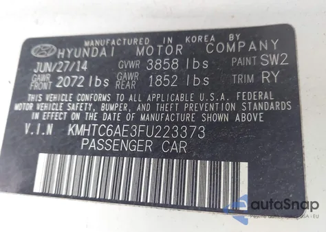 2015 Hyundai Veloster Turbo из США, поврежденный, VIN KMHTC6AE3FU223373